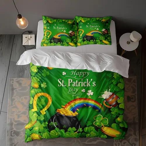 Comforter Four Leaf Clover Four Leaf Clover Background Theme Suitable For Children Kids And Adults Soft And Warm