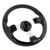 Steering Wheel Universal 13in Racing Style PU Aluminum Comfortable Grip 6 Hole Car Steering Wheel with Horn Button