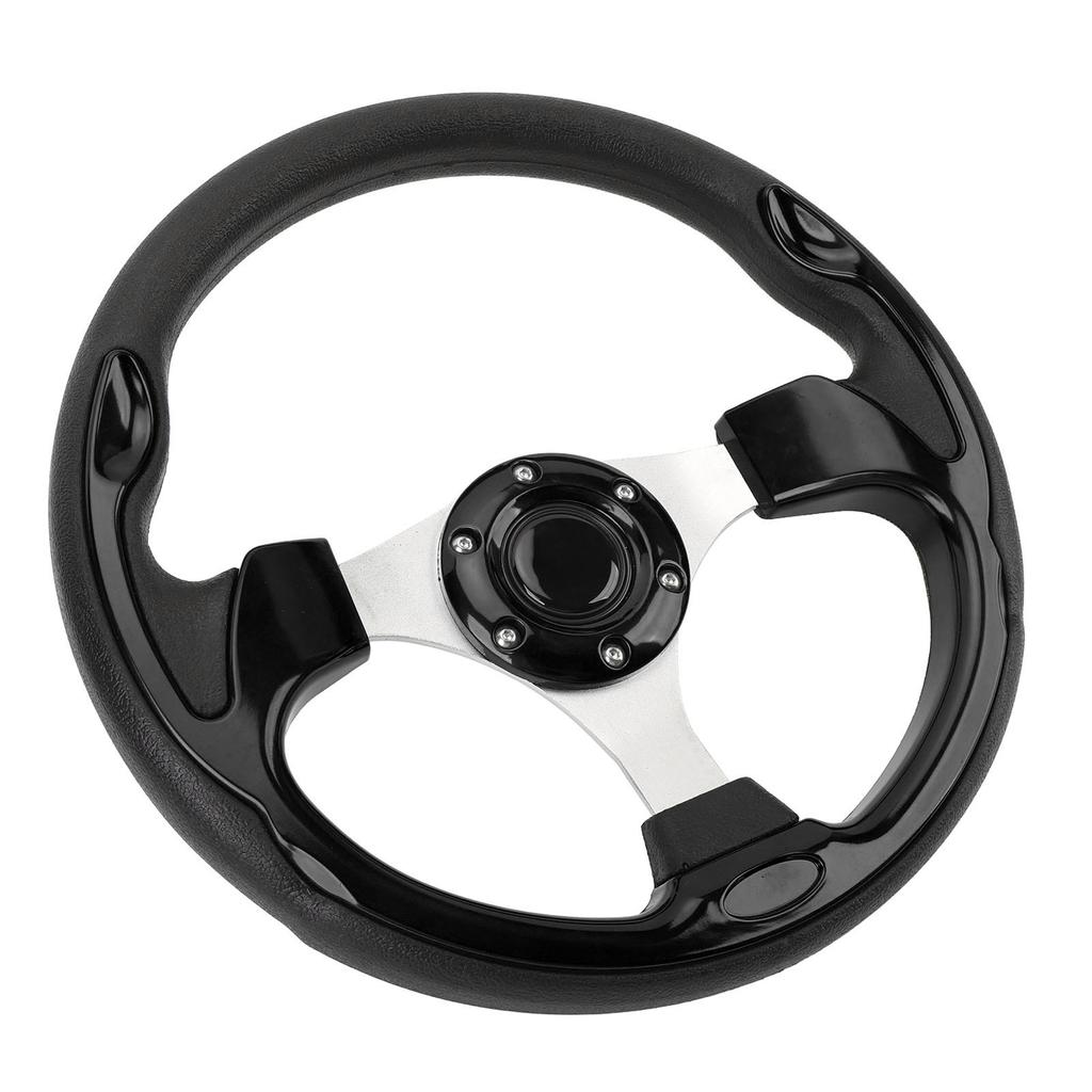 Steering Wheel Universal 13in Racing Style PU Aluminum Comfortable Grip 6 Hole Car Steering Wheel with Horn Button