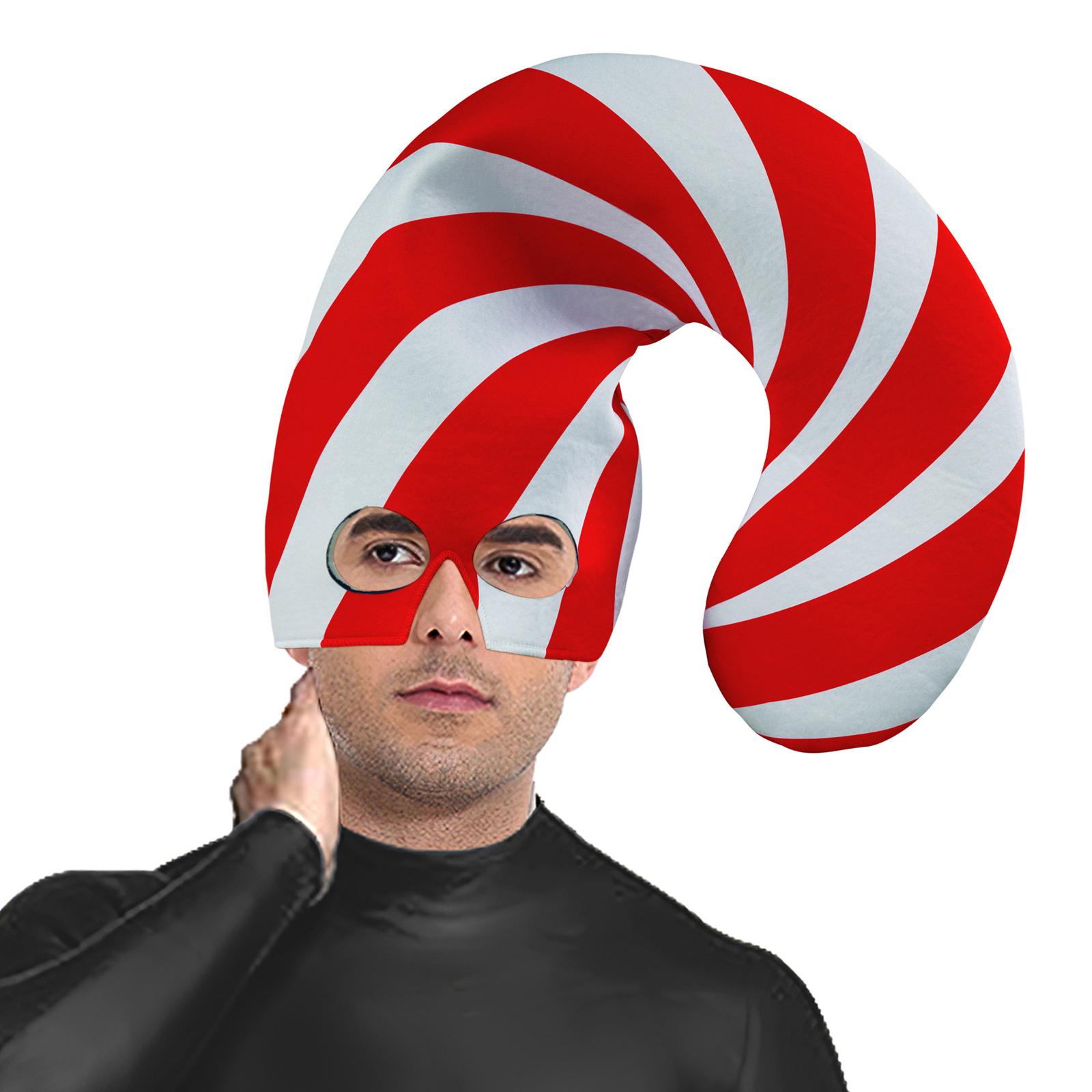 

Adult Christmas Hat With New Umbrella Handle Striped Hat One Size красный