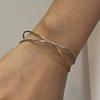 Yori Exquisite Simple Line Cross Open Bracelet Bangle Women Trendy Summer Charm Gold Silver Color Jewelry
