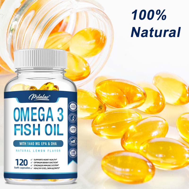Triple-strength Omega-3 Fish Oil Capsules, Wild-caught EPA and DHA, Omega-3 Fatty Acids, Suitable for Adults.