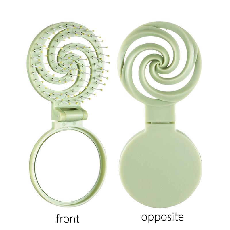

1pc cute flip top hair comb mirror, portable makeup comb mirror, travel makeup tool For Hair Accessories