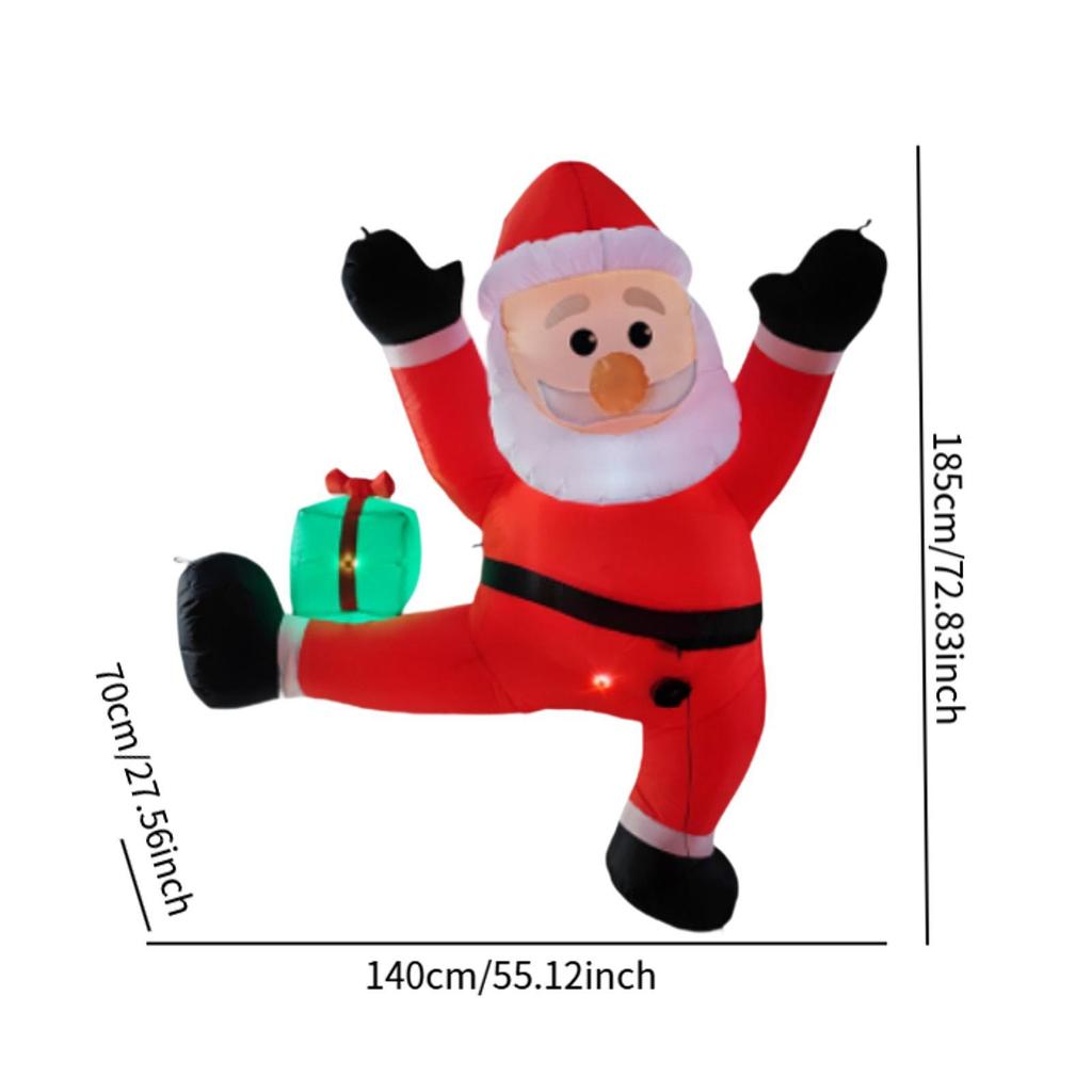 Xmas Inflatable Santa LED Outdoor Decoration Giant Santa Yard Ornament Lighted Holiday Display for Christmas Garden