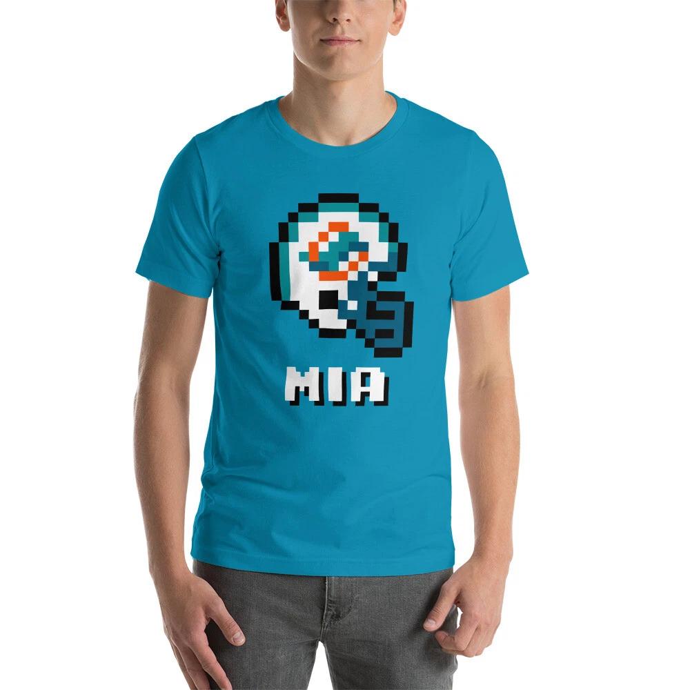 Miami Dolphins NES Football Helmet 8-bit Tecmo Super Bowl Retro Vintage T-Shirt 3XL
