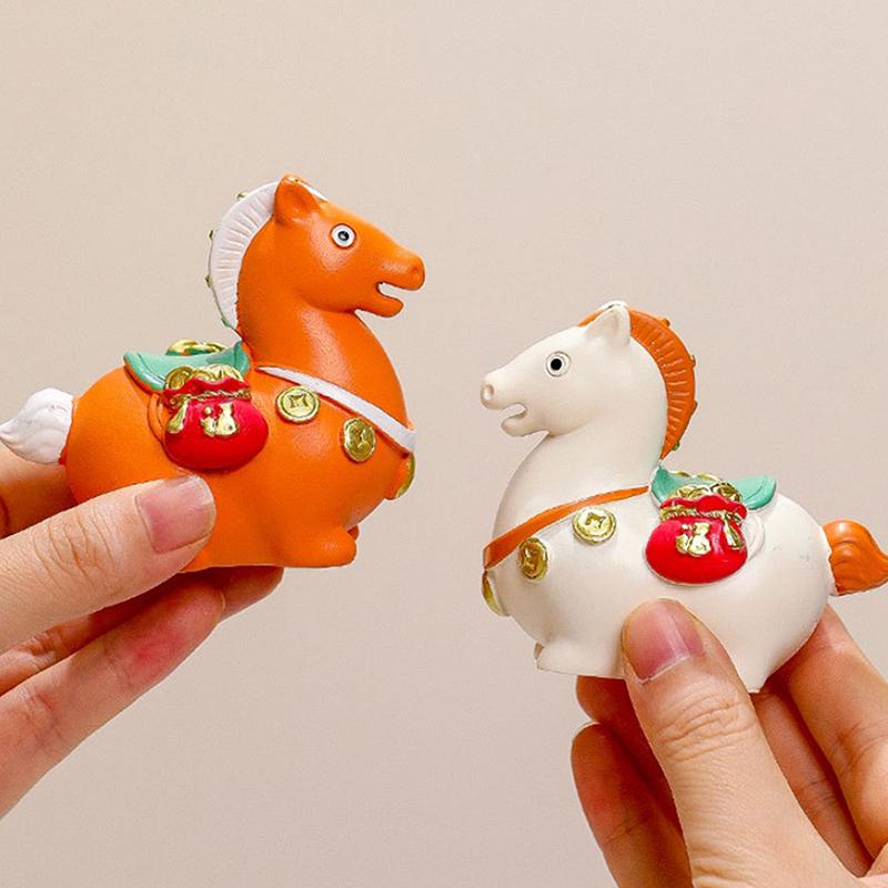 Roztomilé zverokruhové koňské ozdoby Figúrka tučného koňa Tang Symbol prosperity a bohatstva Koňský maskot Živicová stolová domáca dekorácia Rok