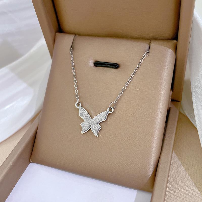 Full Titanium Steel Geometric Animal Minimalist Real Gold Necklace for Women - Collarbone Chain