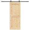 VidaXL Sliding Door and Hardware Kit 90x210 Cm Solid Pine 3332721