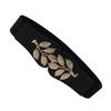 4cm Chic Adjustable Decorative Waist Belt With Gold Round Buckle For Fashion Womens