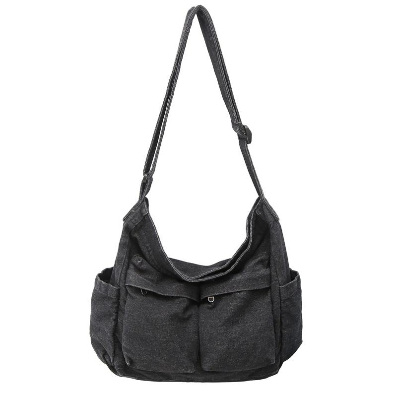 Denim Messenger Bag Women's Large Capacity Shoulder Bag Student Class Bag