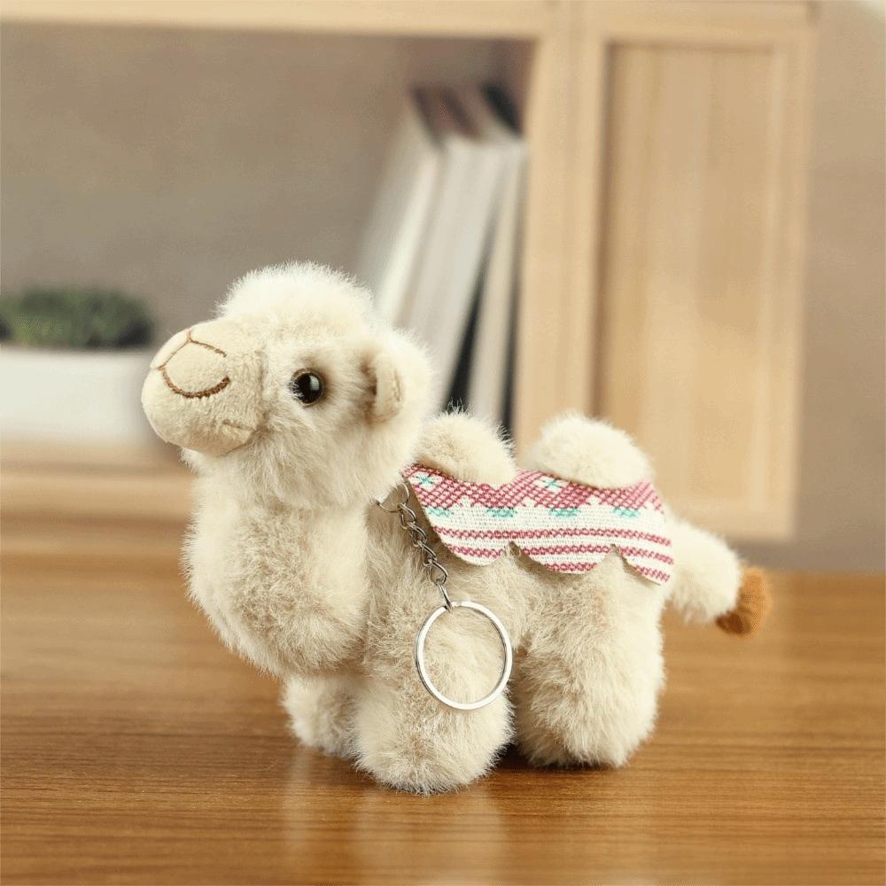 Plush Plush Camel Keychain Cute Style Animal Keychain Fashion Stuffed Camel Toy  Purse Accessories