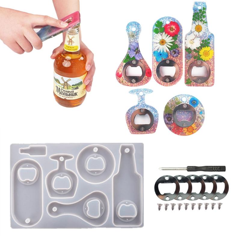 Bottle Opener Mould Silicone Resin Tray Mold Beauty Tray Mold Serving Board Silicone Mold for Epoxy Resin Casting