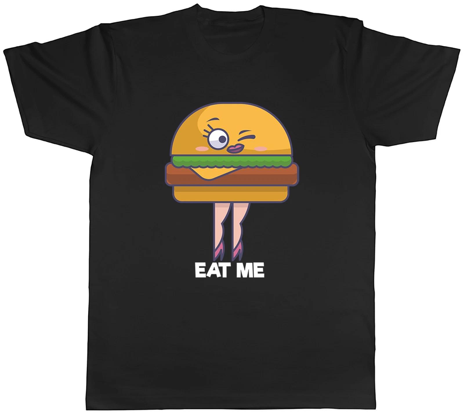 Funny Cheeseburger Eat Me Foodie Fast Food Mens T-Shirt Tee Gift Top S