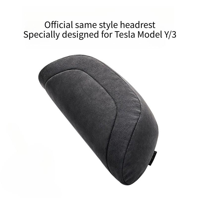 Comfortable Headrest Neck Pillow for Tesla Model 3/Y/3+ Model Y Juniper 2025 Accessories Car Suede Neck Pillow for Traveling