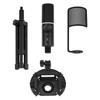 Streamplify MIC TRIPOD USB Condenser Microphone, Unidirectional Cardioid, 48kHz16bit, Quick Mute Button, Headphone Output, Pop Filter, Tripod Stand