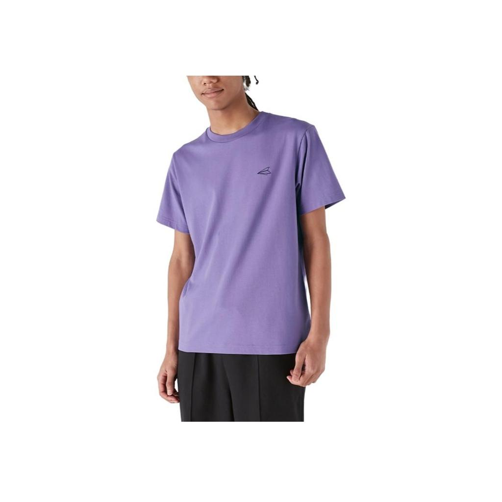 Uniqlo SS23 Back Anime Print Crew Neck Casual Short Sleeve T-Shirt Unisex T-Shirts Gray Purple 458407-77
