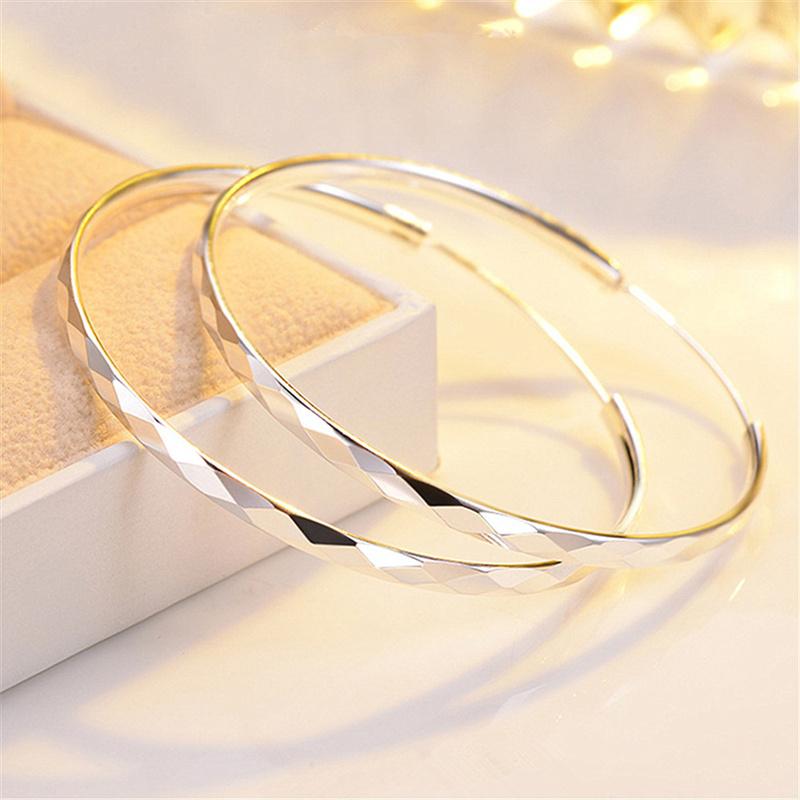 Fashion 925 Sterling Silver Earrings Round 5ccm Big Earrings for Women Charm Jewelry Gift