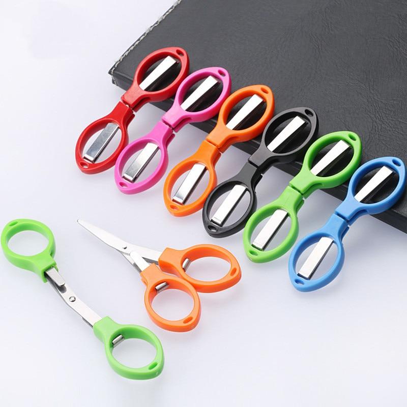 1pcs Cute Folding Scissor Creative Stationery Portable Manual Student Paper Scissors Paper Cutting Knife Classroom Learning Tools