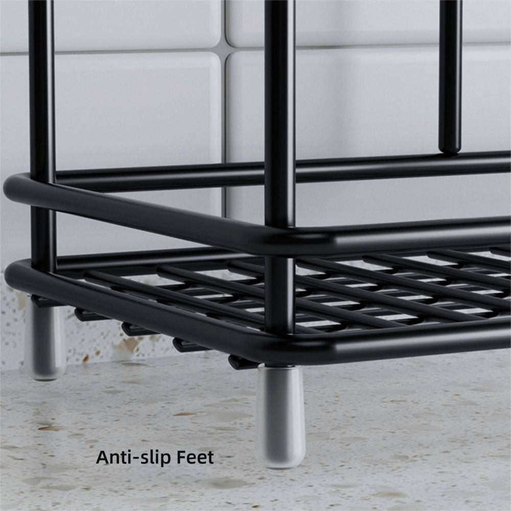 Carbon Steel Bathroom Organizer Non-Slip Electric Toothbrush Stand Toothpaste Shelf Desktop