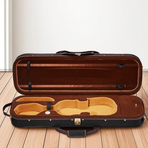VEVOR 4/4 Full Size Violin Case, Built-in Hygrometer, Lightweight Portable Travel Carrying Bag, with Plush Lining, Shoulder Straps, Anti-Scratch