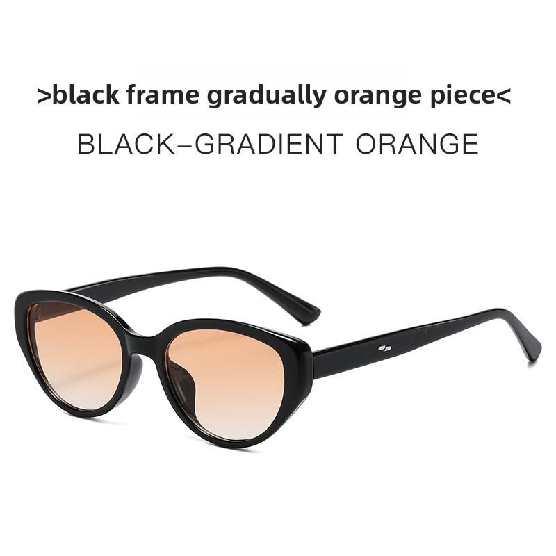 Y2k Cat Eye Sunglasses With Uv400 Protection For Fashionable Travel And Outdoor Activities BlackFrameGradientTea