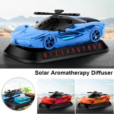 Car Aromatherapy Essential Oil Diffuser Alloy Solar Helicopter Perfume Temporary Parking Number Plate Ornament Air Freshener