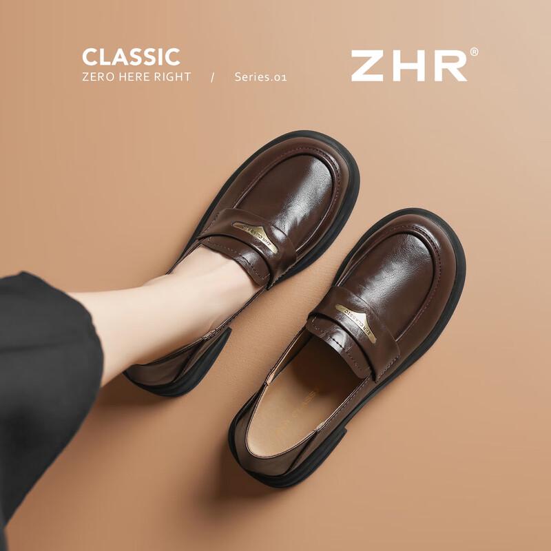 ZHR Women s College Style Slip-On Platform Loafers 36