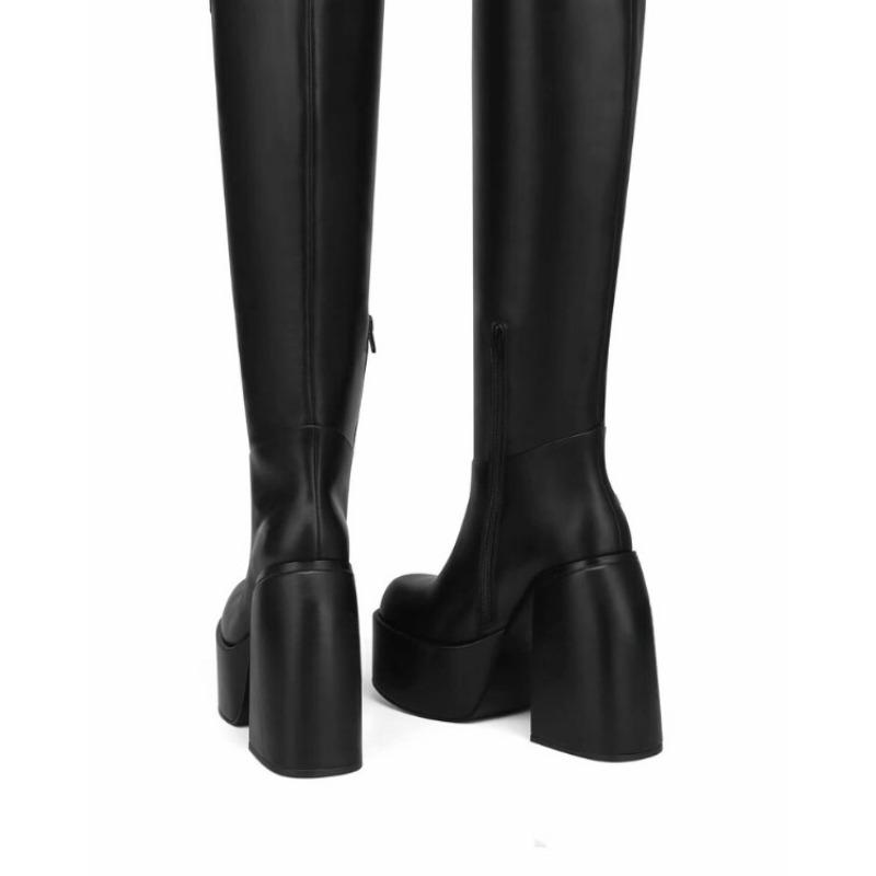 Fashion Brand Minimalist Fashionable Solid Color Knee High Boots 2024 European American Fashion Party Autumn Winter Women Boots 34-43