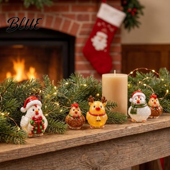 Christmas Advent Calendar Blind Box Chicken 2026, 24 Unique 2D Acrylic Holiday Countdown Surprise Gift Ornaments, Cute Tree Decorations for