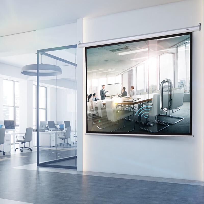 Deli 100-inch 4:3 Electric Remote Control Projector Screen