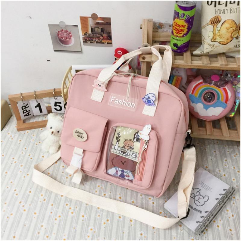 Tuition bag Harajuku messenger bag, college student class bag, backpack, large-capacity shoulder bag.