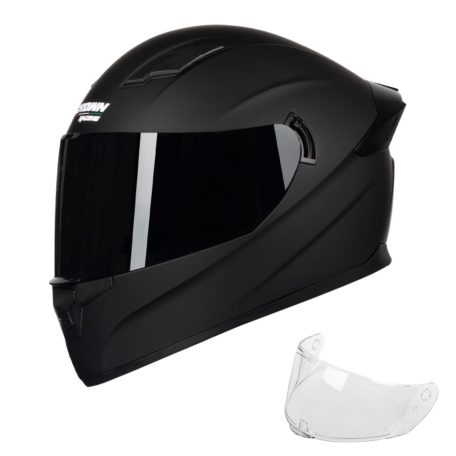

DOT Certified Motorcycle Helmet with Double Visors - Built-in Sun Visor, Unisex for Men and Women M
