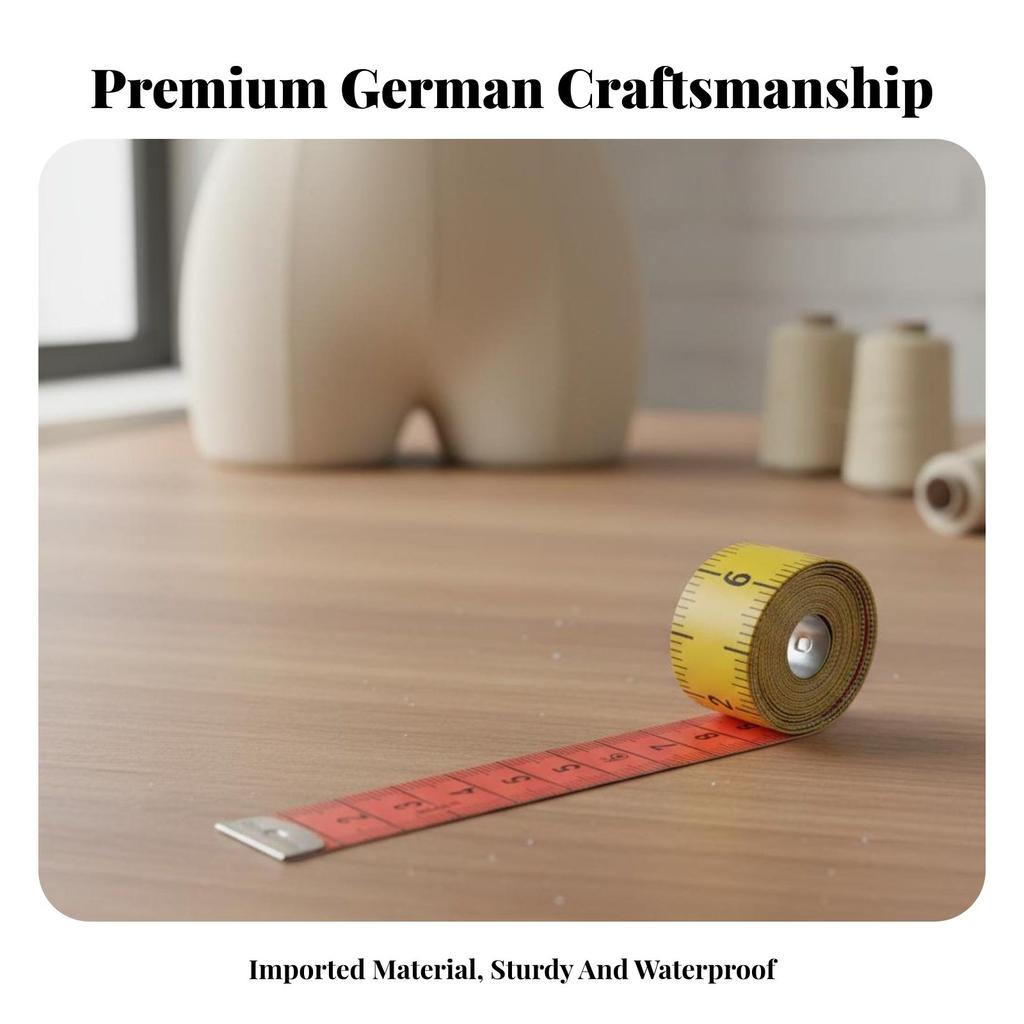 Sewing Tape Measure German Quality Sewing Tape Measure With Snap Fastener Flexible for Fitness Aficionados, Tailoring, Home