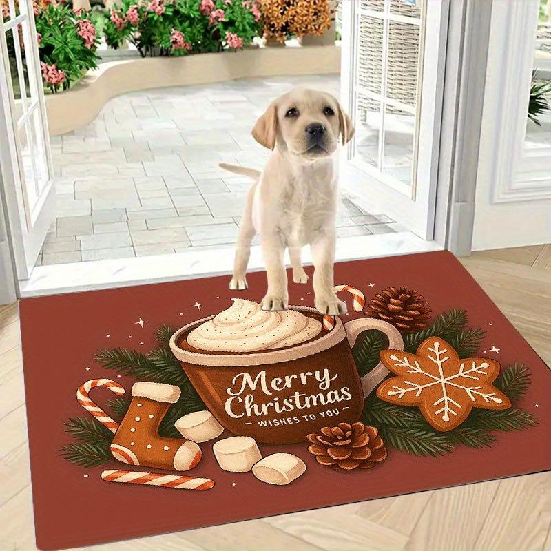 1 Stück Anti-Ermüdungs-Küchenteppiche Weihnachten Kakao Wasserdicht Rutschfest Dick Gepolsterte Küchenmatte Schwerlast Komfort Stehmatte für Küche