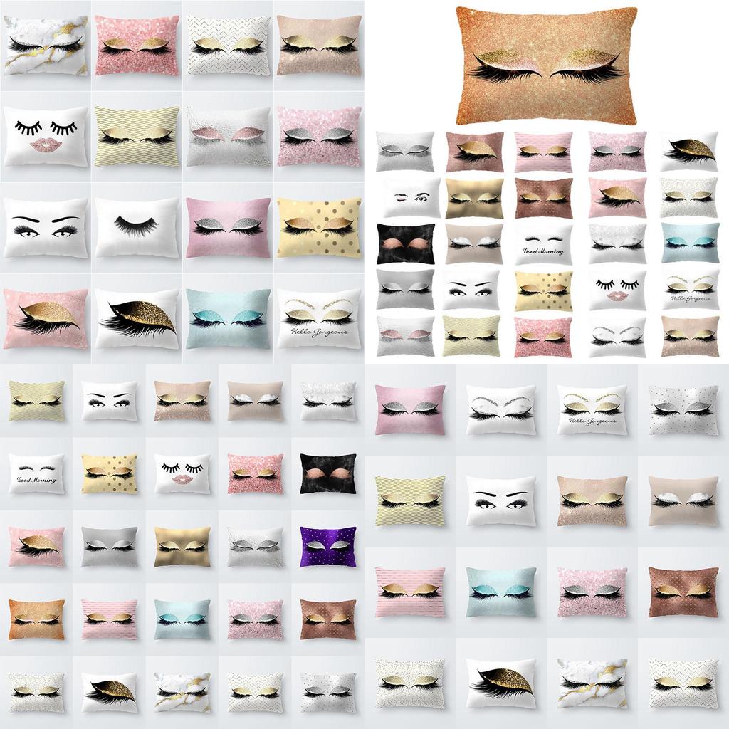 Elegantly Designed Eyelash Pattern Pillow Cover For Stylish Sofa And Seat