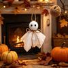 Halloween Branch Hanging Ornaments Ghost Ornament, 4 Inch Small Doll Decoration with Jute Rope, Fabric Yard Decor Farmhouse Rustic Cloth for