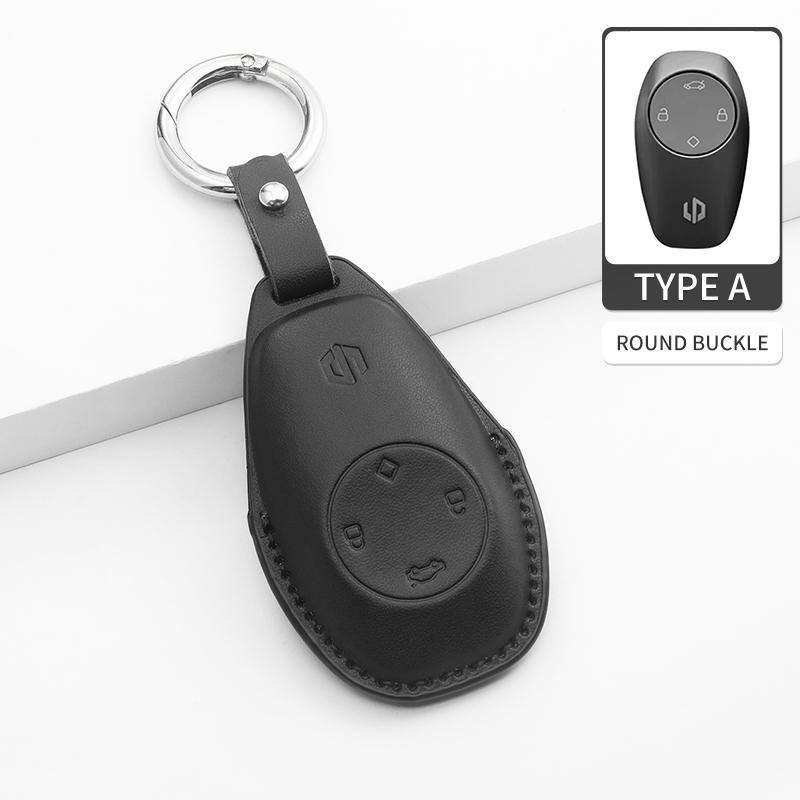 Leather Car Key Case Cover Protector Shell Fob Accessories For Leapmotor T03 S01 C11 For - Leapmotor C01 T03 S01 C11