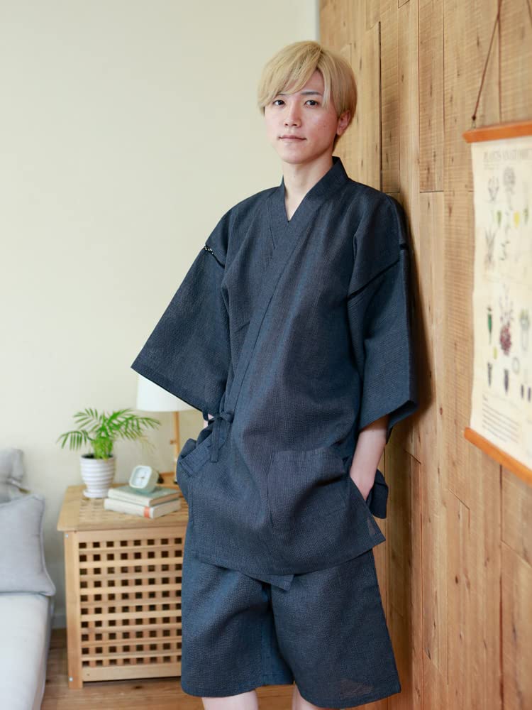 Jinbei für stilvoll für LL [Tayutafu] Männer, Pyjama, Vatertag, Baumwolle, Leinen, kühl, Männer, marineblau,