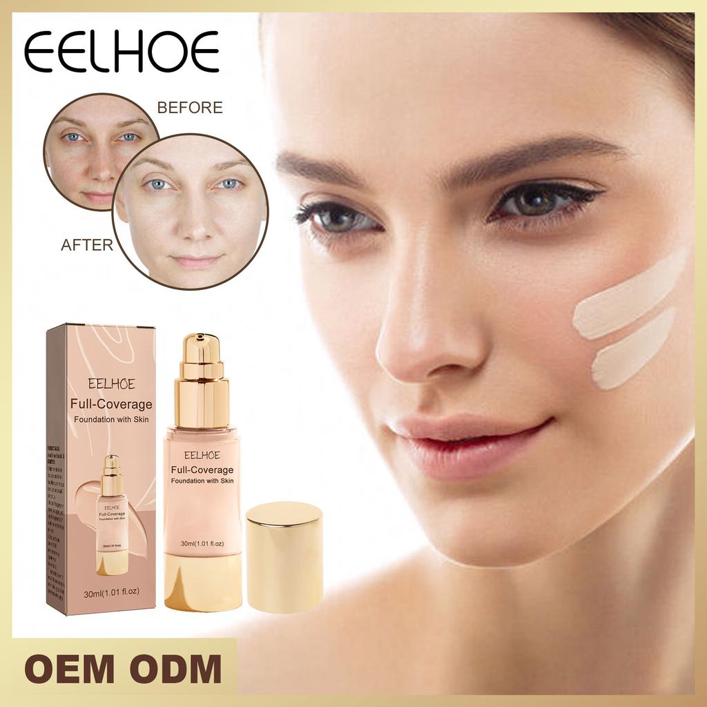 EELHOE Face Liquid Foundation Cream Full Coverage Concealer Lightweight Easy To Wear Makeup Foundation Cosmetics for Women