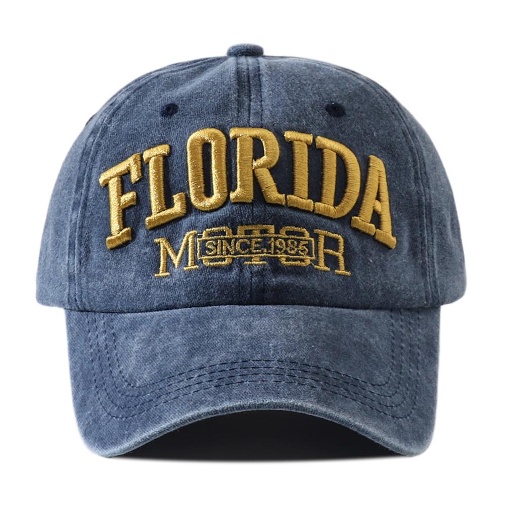 

Fashion Florida Embroidery Baseball Caps Outdoor Casual Sun Hats Hip Hop Hat Sports Golf Caps Washed Snapback Hats for Women Men Adjustable темно-синього кольору