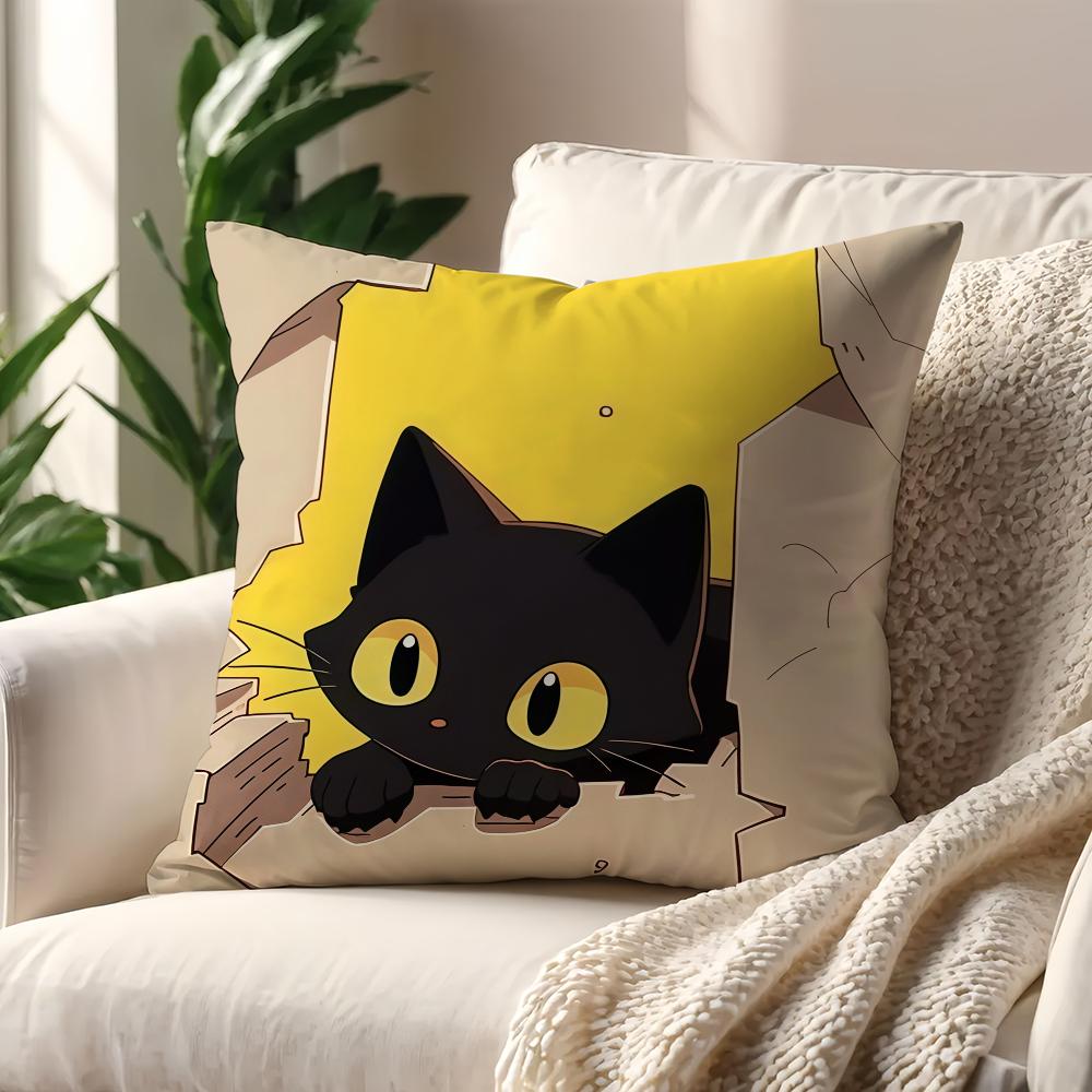 

Cartoon B-Black Cat cushion cover For Pillow Printing Sofa Decoration Home Car Room Coffee Shop Office Nordic Simplicity 30cmx30cm