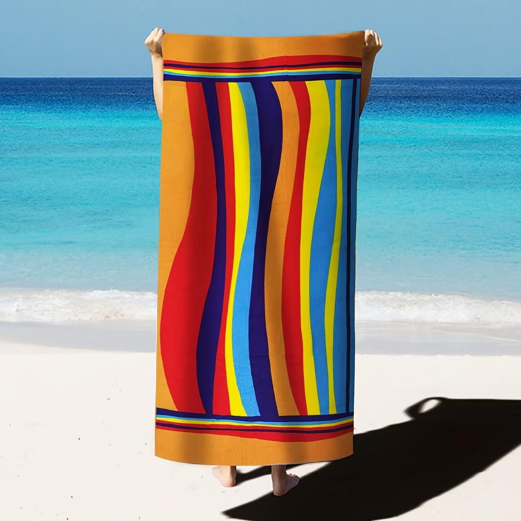 Asciugamano da Spiaggia in Microfibra Stampe Raffinate Sottile Asciugatura Rapida Assorbente Asciugamano Sovradimensionato per Spiaggia Nuoto Campeggio Yoga Bagno Sport