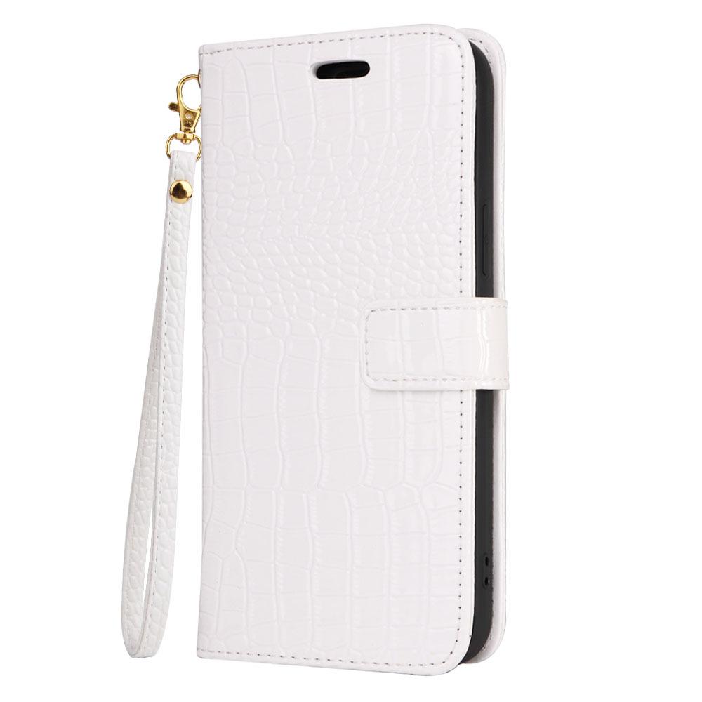 

Подходит для iPhone 16 крокодиловый узор 15 телефон чехол кошелек iPhone 14 телефон защитный кожаный чехол iPhone 11 белый