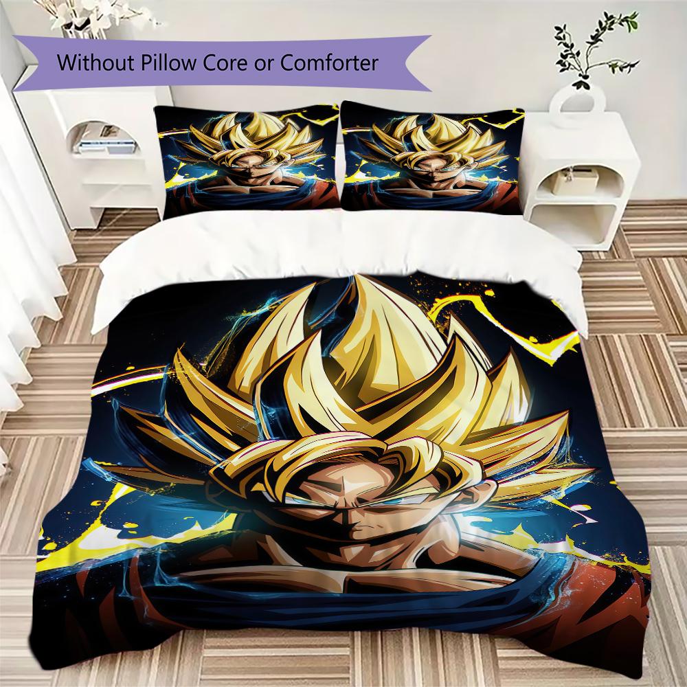Son Goku 3pcs Bedding Set, Duvet Cover with 2 Pillowcases, Digital Printed, No Insert, Gift -HYQ15