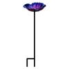 Bird Bath Weather Resistant Reflective Petals Design Bee Watering 25.5inch Height Garden Bird Bath For Window Deck Patio