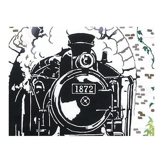 Todaya Shoten Tenugui Hand Towel, Pear Garden Dye, Steam Locomotive, Chusen, 100% Cotton, Approx. 37x90cm
