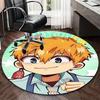 1ks Kolo Koberec s Anime Kresleným Designem, Podložka pod Kancelářskou Židli, Protiskluzový Koberec pro Domácí Dekoraci