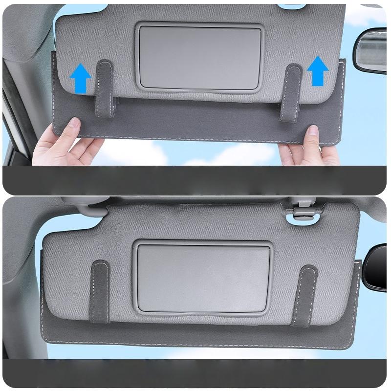 Auto-Sonnenschutz-Verlängerung - UV-Schutz, Blendschutz, Verstellbare hintere Klemme, Premium-Kunstleder, Fahrzeuginnenraumzubehör