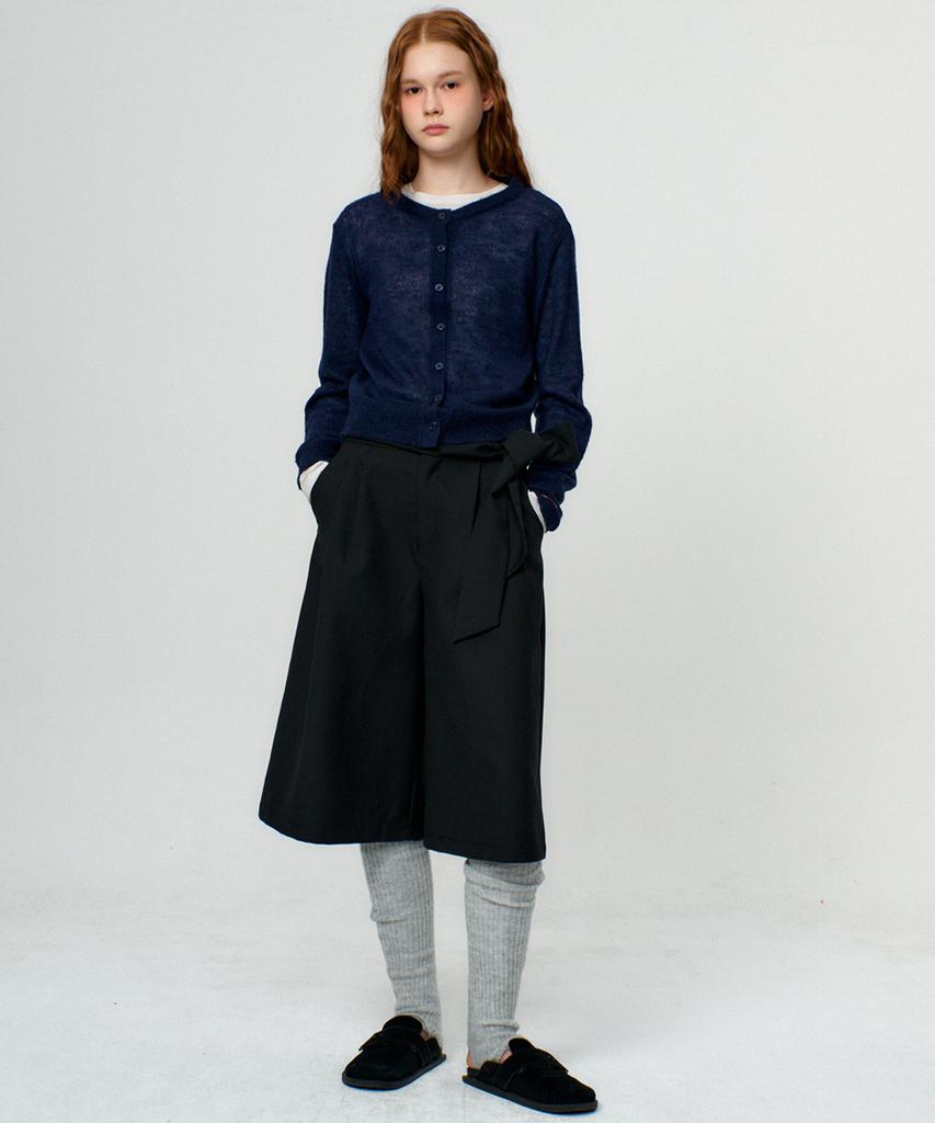 RAVEROUS Ribbon Tie Bermuda Pants_Black