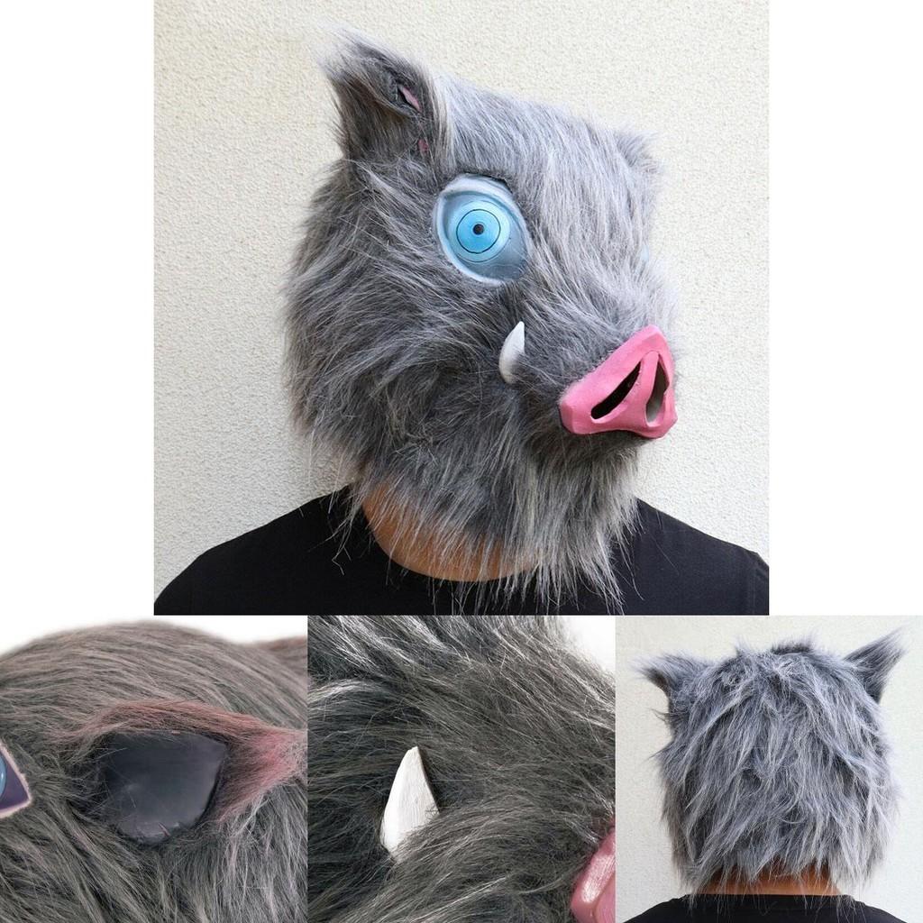 Authentic Anime Demon Slayer Kimetsu No Yaiba Hashibira Inosuke Pig Cosplay Mask Ideal For Costume Parties